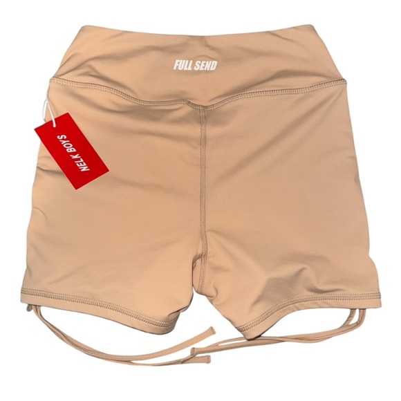 Full Send Nelk Boys‎ Drawstring Shorts Activewear Athleisure Beige - Picture 3 of 5